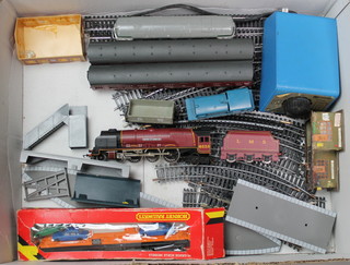 A Hornby Dublo locomotive and tender The Duchess of Sutherland together with  a Lima British Railways double headed diesel locomotive and various items of rolling stock 