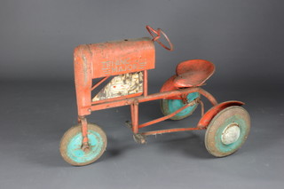 A pedal operated Triang Tractor Major (no chimney and some rust)  