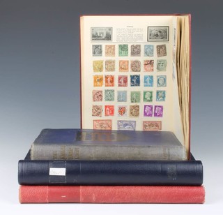 A Verrimar Globe Trotter stamp album of mint and used world stamps including GB, Austria, Belgium, France, Germany, a Triumph album of world stamps including Belgium, Brazil, Egypt, etc, an album of mint and used Chilean stamps 1853-1952, a red album of Venezuela stamps 1882-1971