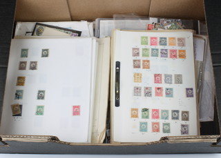 A box containing Continental first day covers, loose stamps, etc 