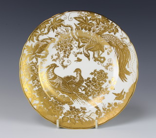A Royal Crown Derby gilt decorated plate "Gold Aves" A1235 21cm  

