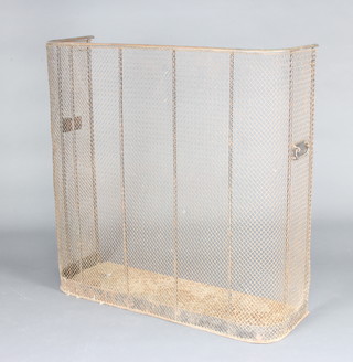 A Victorian iron and mesh nursery spark guard 93cm x 92cm x 30cm (reputedly removed from Windsor Castle) 