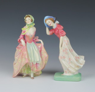 Two Royal Doulton figures Suzette HN1487 19cm and Windflower HN1763 19cm 