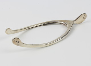 A pair of Edwardian silver novelty sugar nips in the form of a wishbone Birmingham 1904, 30 grams
