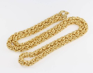 A 9ct yellow gold fancy link necklace, 25 grams