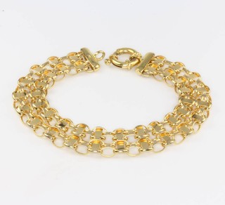 A 9ct yellow gold fancy link bracelet 6.8 grams
