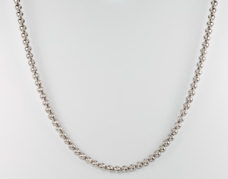 A Damiani 18ct white gold 96 stone brilliant cut diamond necklace, 42cm, boxed with original paperwork 