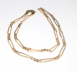 A 9ct yellow gold flat link necklace 14.8 grams 