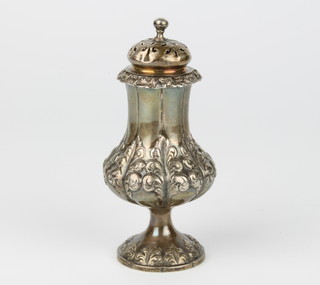 A Victorian repousse silver condiment with floral decoration London 1838 65 grams