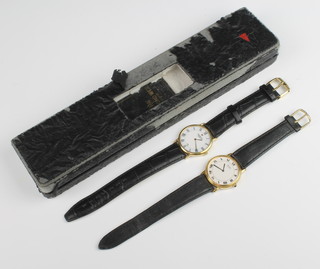 A gentleman's Raymond Weil gold plated calendar wristwatch, a Seiko do. 