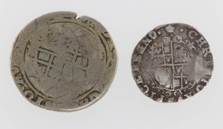A Charles I half crown and sixpence 