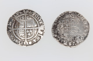 An Elizabeth I sixpence 1569 and a Charles I sixpence 