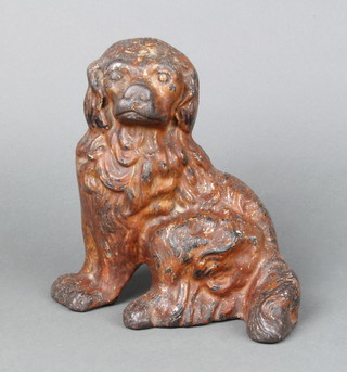 Kenrick, a Victorian cast iron door stop in the form of a seated Spaniel 19cm x 20cm x 8cm 