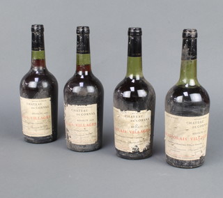 Four bottles of 1979 Chateau De Corvol Beaujolais Villages 
