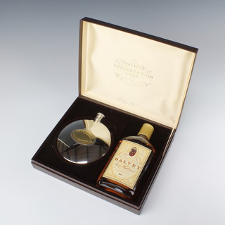 A 35cl bottle of The Dalvey rare highland malt whisky contained in a presentation case complete with hip flask 