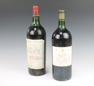 A magnum of 1978 Chateau Peyrabon haute-medoc together with a magnum of 1983 Stones of Belgravia Bordeaux 
