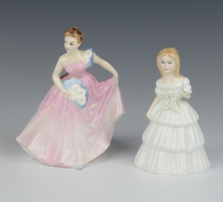 Two Royal Doulton figures - Julie HN2995 13cm and Invitation HN2170 14cm 