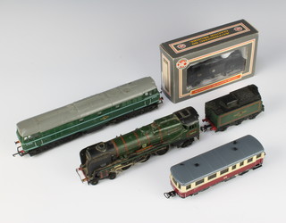 A Hornby Dublo locomotive 3235 Dorchester West Country Class locomotive and tender, a Triang diesel double headed locomotive R357 together with a Dapol authentic OO gauge  model tank engine boxed and a diesel locomotive 