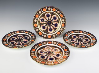 Four Royal Crown Derby Imari pattern plates 23cm 