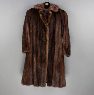 A lady's full length dark mink fur coat (some moulting) 