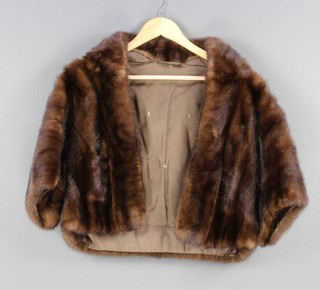 A lady's dark mink fur cape by White of London (slight moulting) 