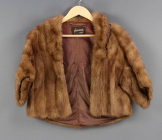 A lady's light mink  bolero fur jacket by Harrods  