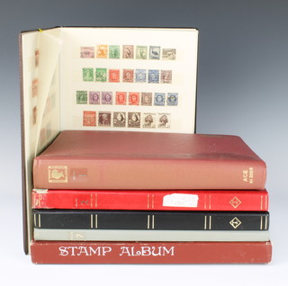 Six stock books of world stamps including Australia George V and later, Newfoundland, Denmark, Jersey, GB 