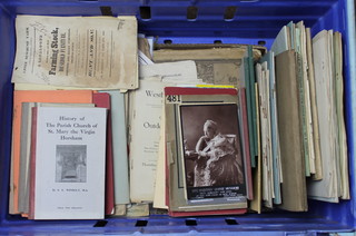 Of Horsham interest, a collection of sales catalogues, and various volumes including a history of the parish church St Mary's The Virgin Horsham, Birds of Christ Hospital and other ephemera etc 