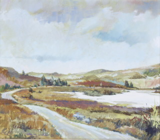 Webb, oil on board, a rural landscape, Lake District?, 27cm x 31cm 