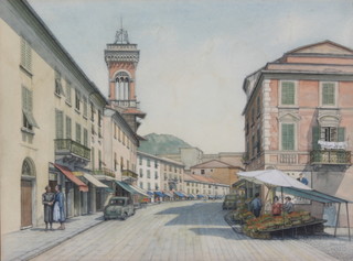 Dorothy Watts, watercolour signed, "The Via Colombo Sestri Le Vante Mall Gallero" label on verso 30cm x 40cm 