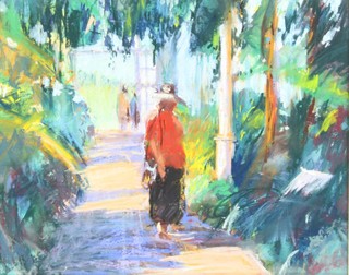 Roger Dellar, pastel, signed, "Kew Gardens" with Burford Gallery label to verso31cm x 39cm 