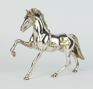A silver plated figure of a standing horse 70cm 