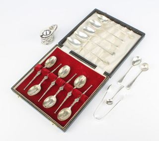 A set of 6 silver teaspoons Birmingham 1936, minor spoons and cutlery, 208 grams 