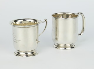Two silver mugs with inscriptions Sheffield 1940 and London 1910, 174 grams