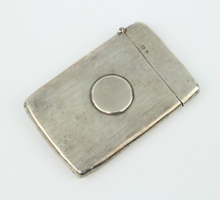 A silver card case with engine turned decoration Birmingham 1913, 92 grams