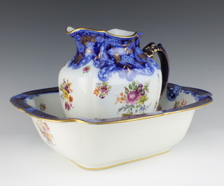 An Edwardian Doulton Burslem wash jug and rectangular bowl 