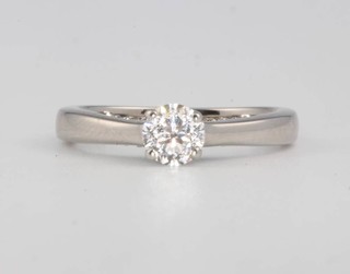 An 18ct white gold single stone diamond ring approx. 0.45ct, size J