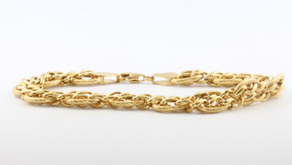 A 9ct yellow gold fancy link bracelet 5.9 grams