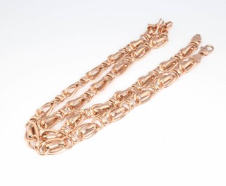 A 9ct yellow gold flat link necklace, 10.8 grams