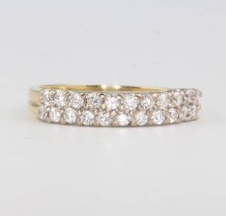 An 18ct white gold diamond set ring size M 1/2