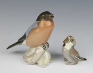 A Bing and Grondahl figure of a bird 1909 12cm, a do. of a chick 1852 7cm 