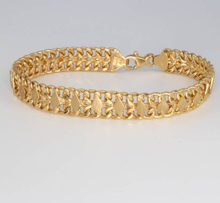 A 9ct yellow gold fancy link bracelet 8.8 grams