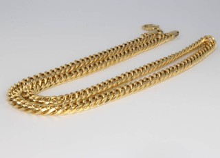 A 9ct yellow gold flat link necklace 13.8 grams, 44cm 