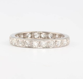 A white gold eternity ring approx 1.05ct, size M