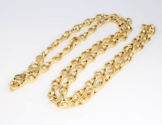 A 9ct yellow gold fancy link necklace, 17.2 grams, 75cm 