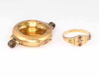 A 15ct yellow gold watch case and do. ring 6.3 grams 