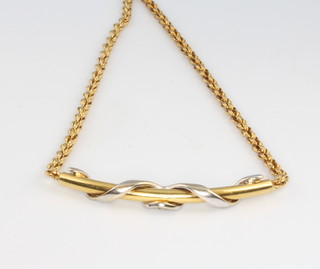 An 18ct yellow gold diamond set necklace 18 grams