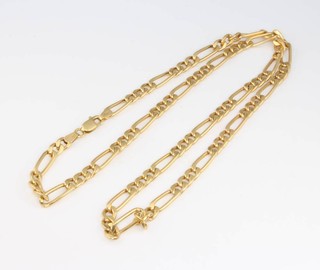 A 9ct yellow gold flat link necklace 7.1 grams, 46cm