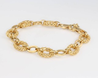 A 9ct yellow gold fancy link bracelet 8.5 grams