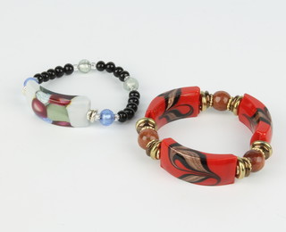 Two Murano glass bracelets